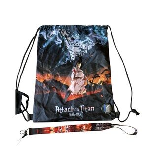 Attack on Titan bundle:drawstring bag/lanyard/2 buttons/face mask/36 stickers